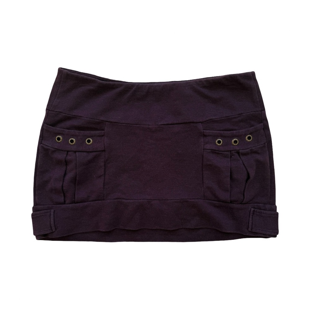 Nomad Dark Purple Mini Skirt with Pocket Details